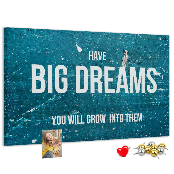 Cork display board Motivational text