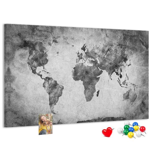 Cork memo board World map