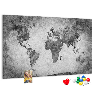 Cork memo board World map