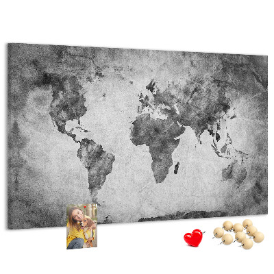 Cork memo board World map