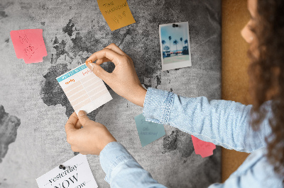 Cork memo board World map