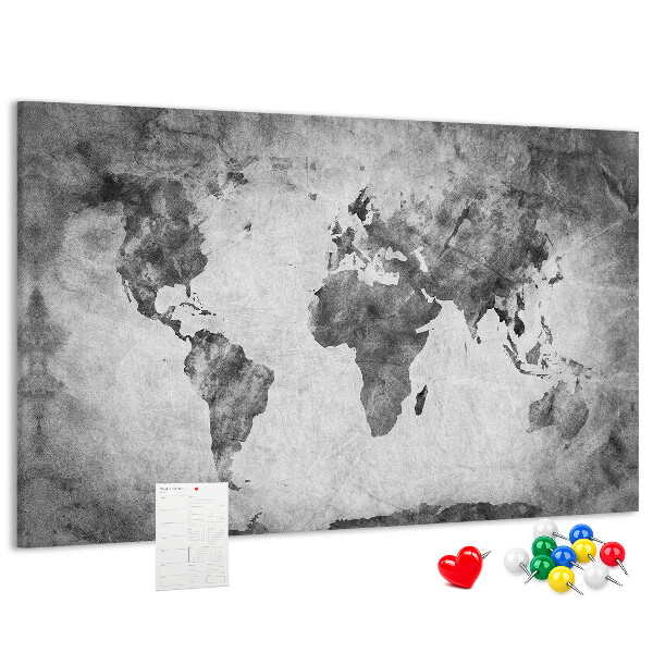 Cork memo board World map
