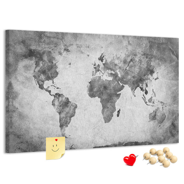 Cork memo board World map