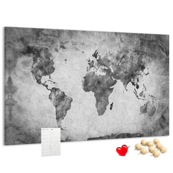 Cork memo board World map