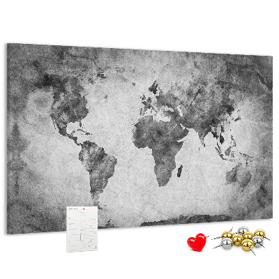 Cork memo board World map