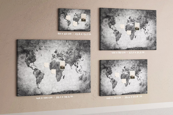 Cork memo board World map