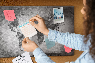 Cork memo board World map