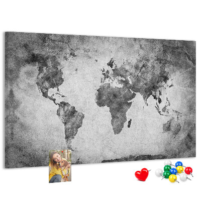 Cork memo board World map