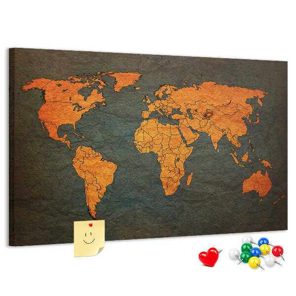 Cork board World map