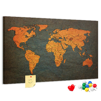 Cork board World map