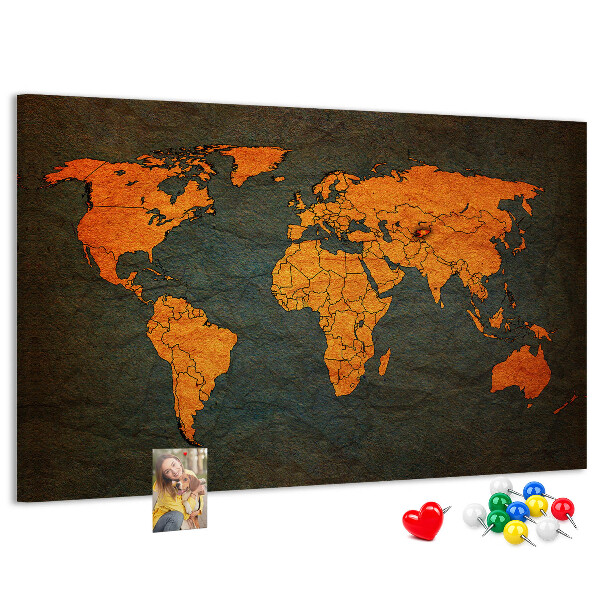 Cork board World map