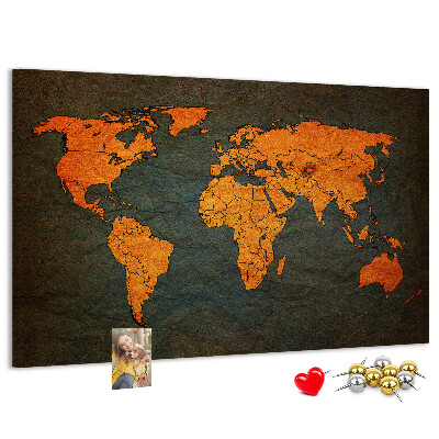 Cork board World map