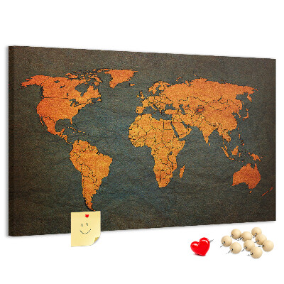 Cork board World map