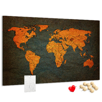 Cork board World map