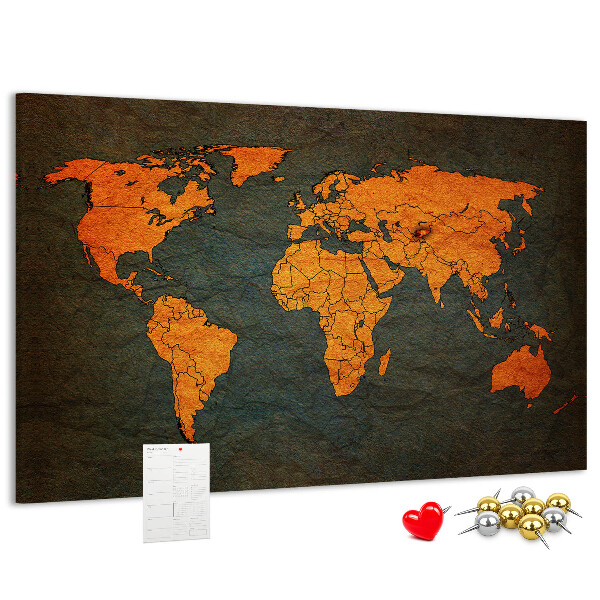 Cork board World map