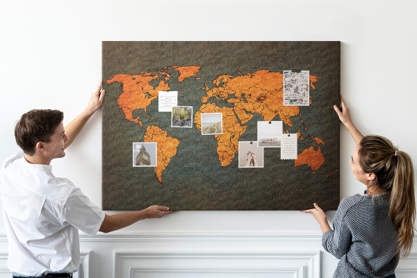 Cork board World map