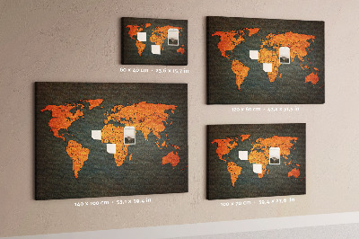 Cork board World map