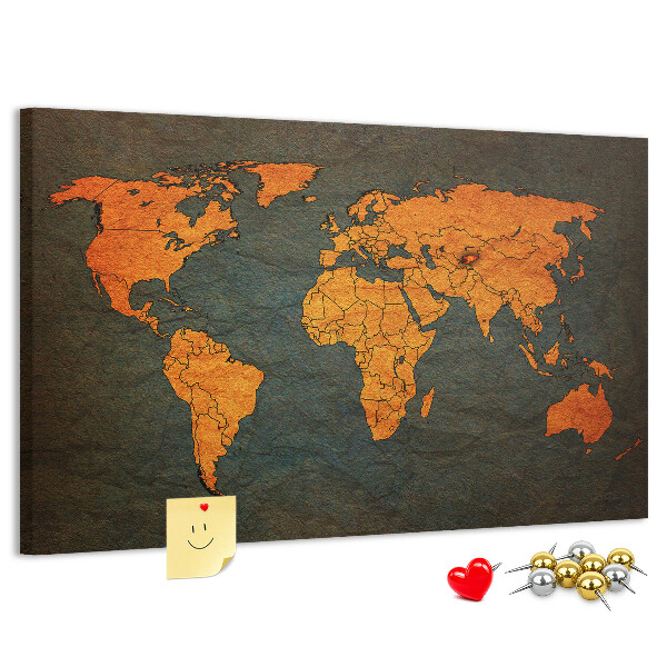 Cork board World map