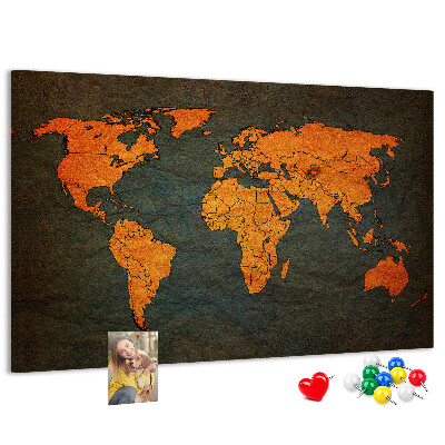 Cork board World map
