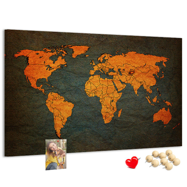 Cork board World map