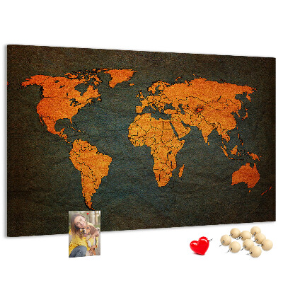 Cork board World map
