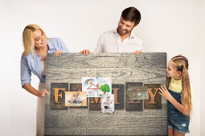 Cork display board Family lettering
