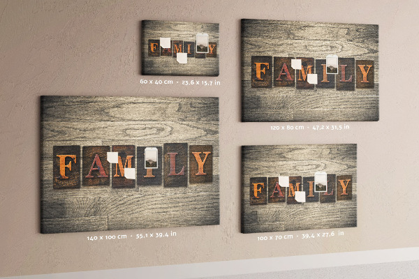Cork display board Family lettering