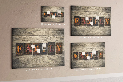 Cork display board Family lettering