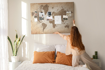 Cork board Painted world map