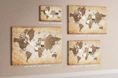 Cork board Painted world map