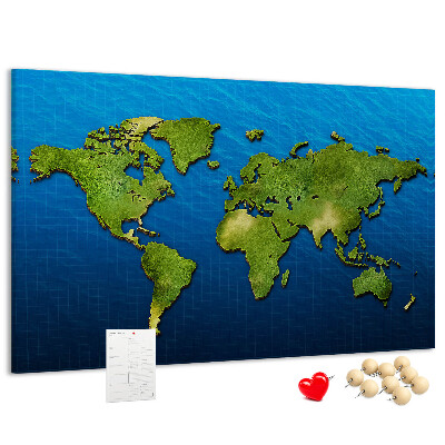 Cork memo board World map