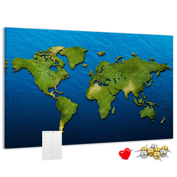 Cork memo board World map