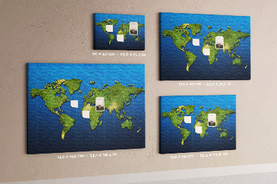 Cork memo board World map