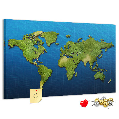Cork memo board World map