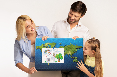 Cork memo board World map
