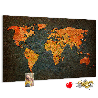 Cork memo board World map