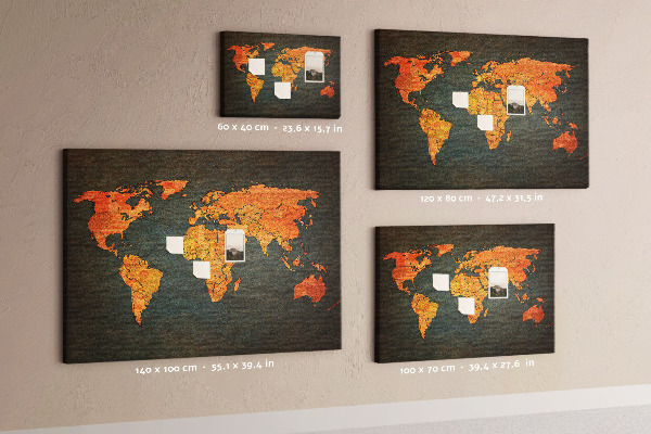 Cork memo board World map