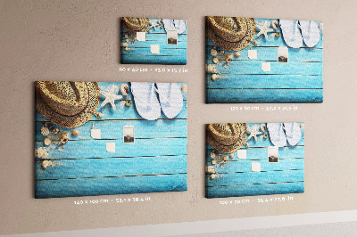 Cork display board Hat and flip-flops