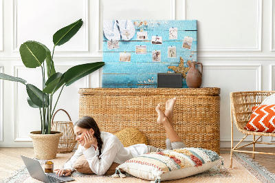 Cork memo board Seashells on wood