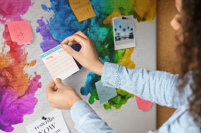 Cork memo board Rainbow of colors