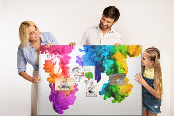 Cork memo board Rainbow of colors