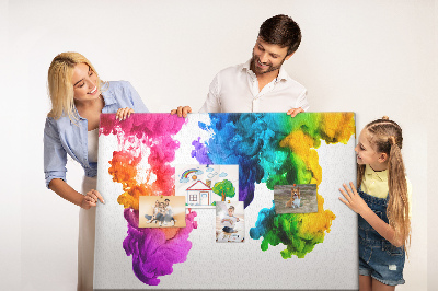 Cork memo board Rainbow of colors
