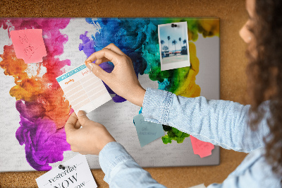 Cork memo board Rainbow of colors