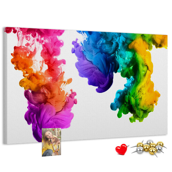 Cork memo board Rainbow of colors