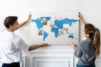 Cork board World map