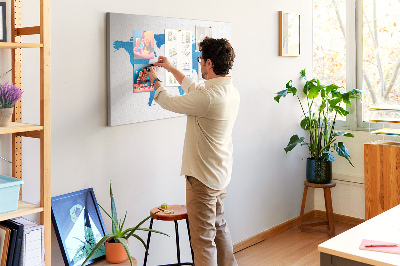 Cork board World map
