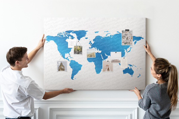 Cork board World map
