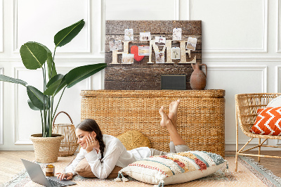 Cork memo board Home lettering