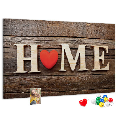Cork memo board Home lettering