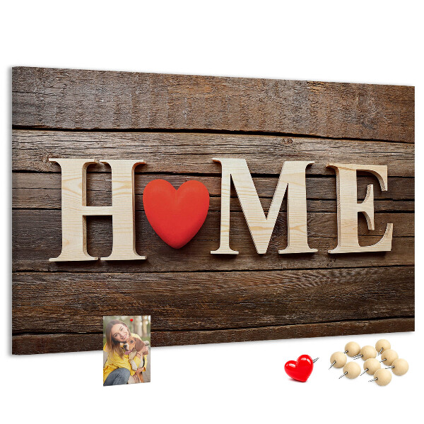 Cork memo board Home lettering